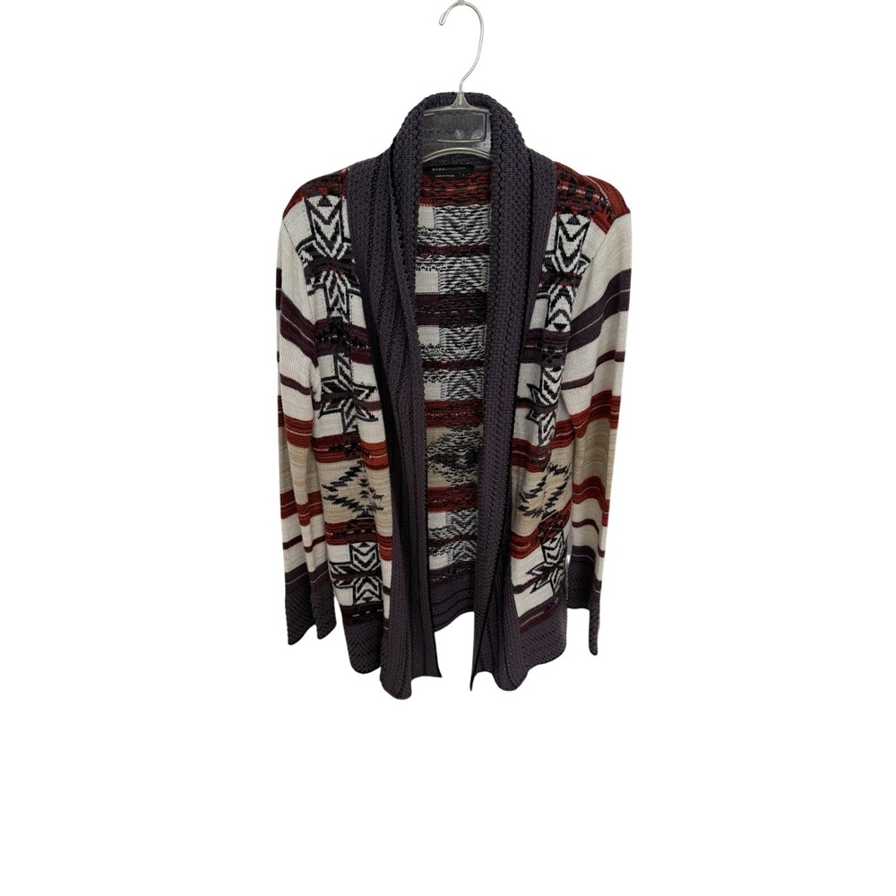BCBG MAX AZRIA BCBG Womens Size Large Cardigan Tribal Aztec Multicolor Sweater